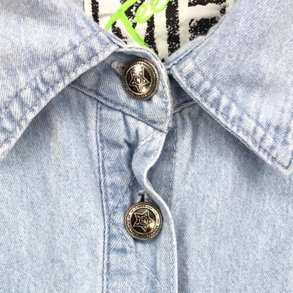 Teez ME Vintage Women's Long Sleeve Denim Shirt - Picture 7 of 8